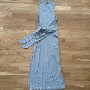 Vince Funnel Jersey Wrap Midi Dress